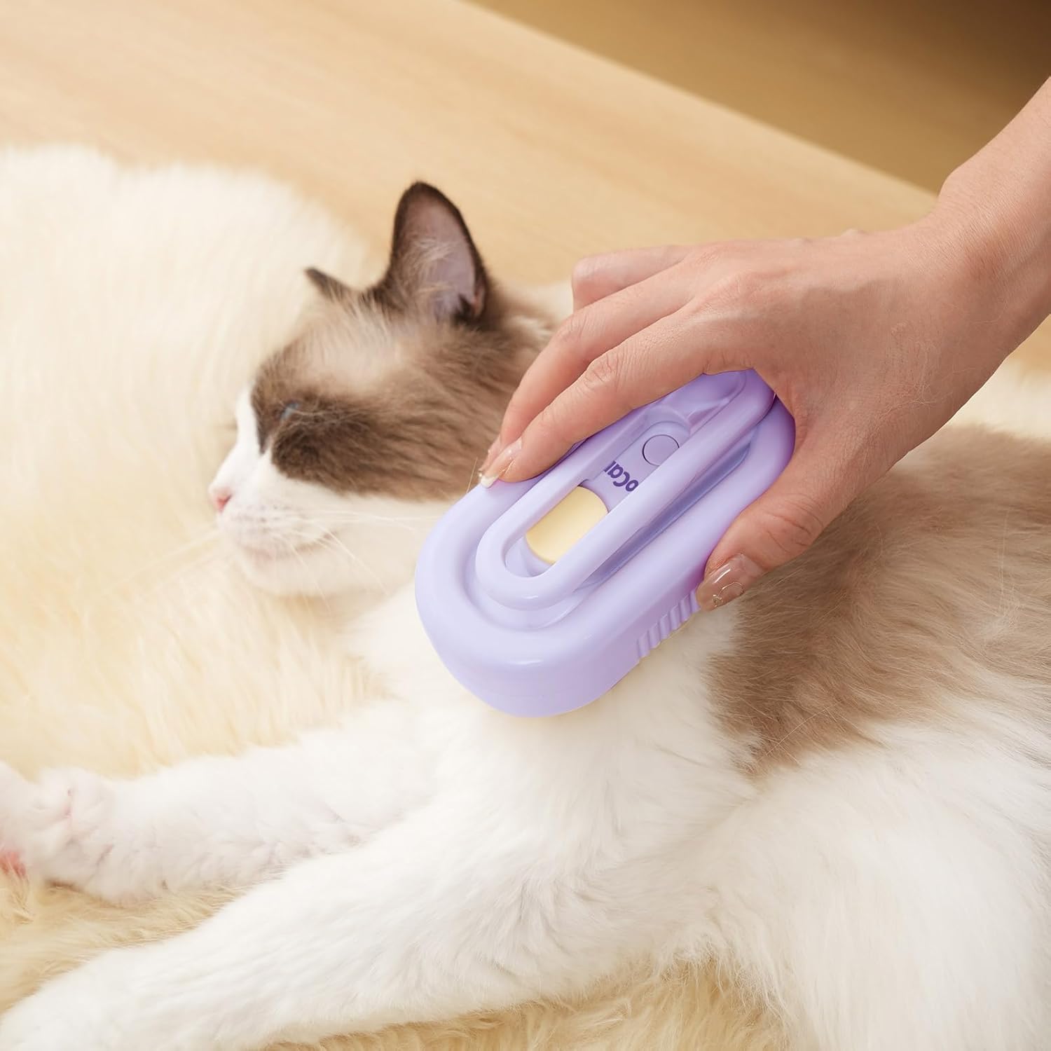 Miley&Daisy Upgraded Steam Cat & Dog Brush – 5-in-1 Grooming Essential
