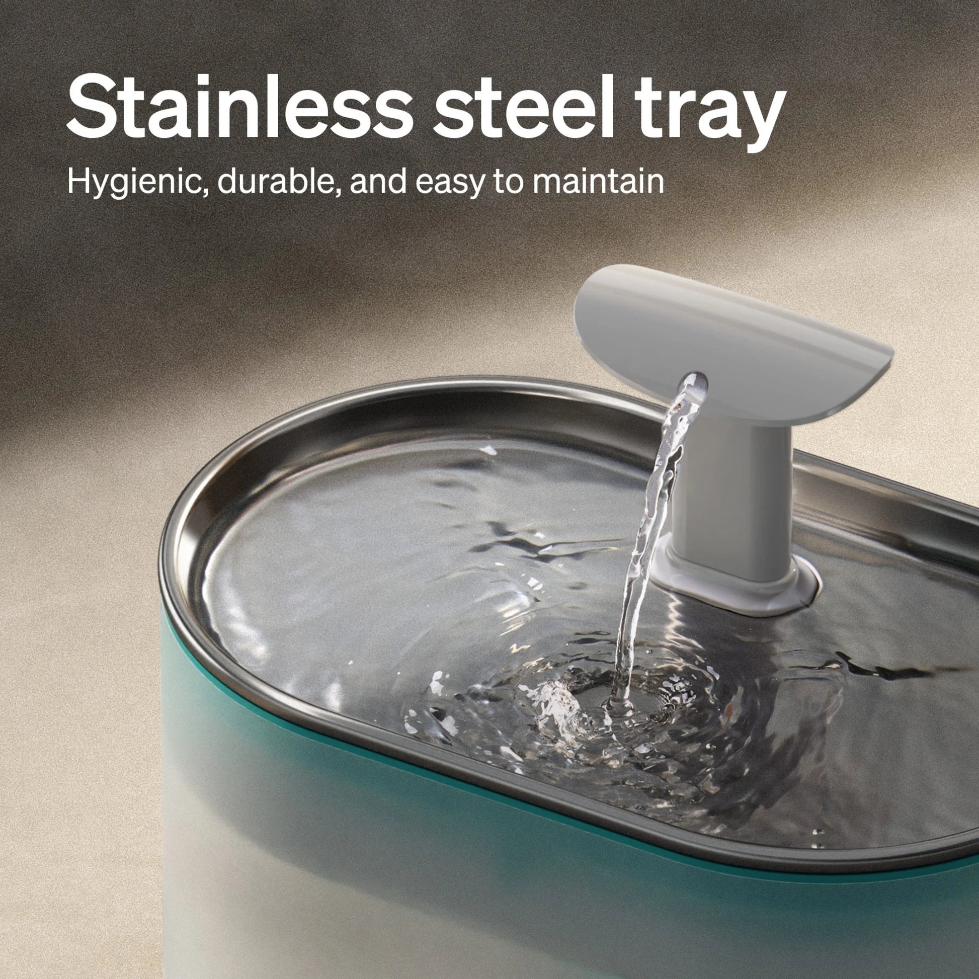 Capsule Cat 67Oz/2.1L Stainless Steel Tray Cat Water Fountain, Ultra Quiet, Automatic Cat Fountain with Two Flow Modes, Bpa-Free, Metal Capsule, Healthy Water Fountain for Indoor Cats